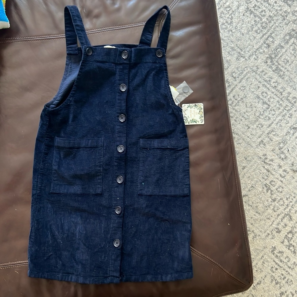 Dark blue corduroy Big Girls dress